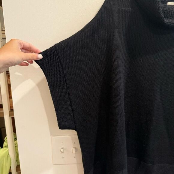 Coldwater Creek Womens Black Pullover Sweater 2X Cowl Neck Knit Short Sleeve - Picture 6 of 9